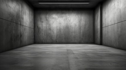 Dark concrete empty room. Modern architecture design. Urban textured background dark grunge interior