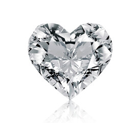 Heart shaped diamond, transparent background