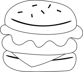 Burger Outline Illustration
