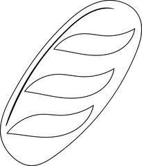 French Baguette Outline Illustration