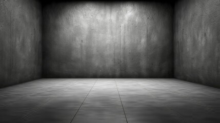 Dark concrete empty room. Modern architecture design. Urban textured background dark grunge interior