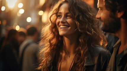 A man and a woman look at each other with love.