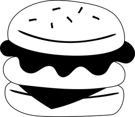 Burger hand drawn design elements for decoration.