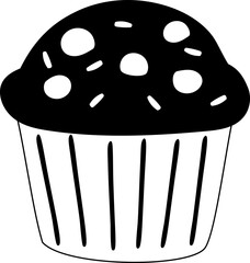Muffin Cupcake hand drawn design elements for decoration.