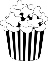 Popcorn hand drawn design elements for decoration.