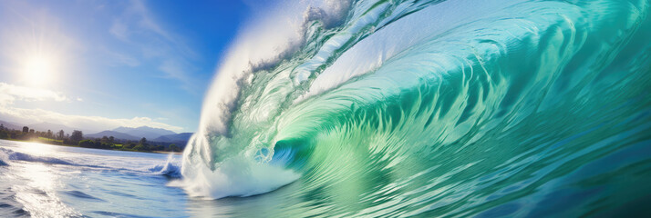 Close up low angle view of surfer running on clear ocean waves