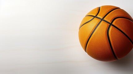 Basketball ball isolated on white background. Team sport concept. Sports modern banner with text space can use for advertising, ads, branding