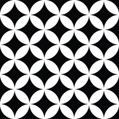 Interlocking, intersecting circles, rings. Repeatable seamless pattern. Vector illustration.