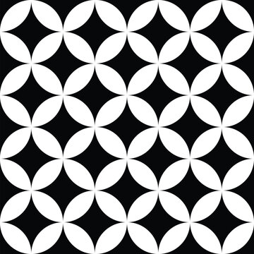 Interlocking, intersecting circles, rings. Repeatable seamless pattern. Vector illustration.