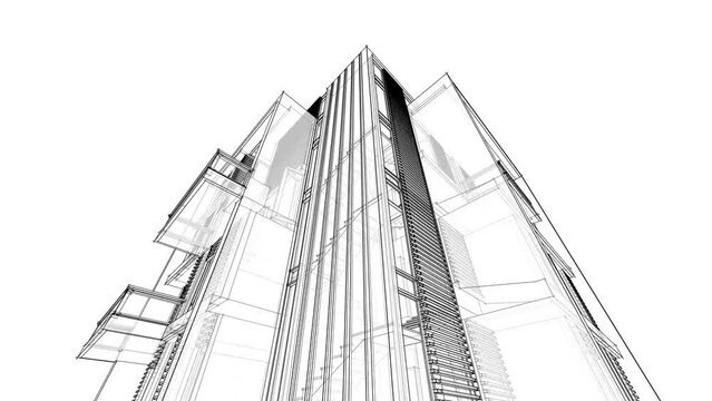 house building sketch architectural 3d rendering