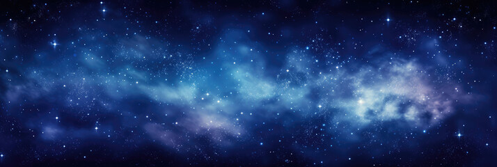 Fototapeta premium Wide blue nebula starry sky technology sci-fi background material