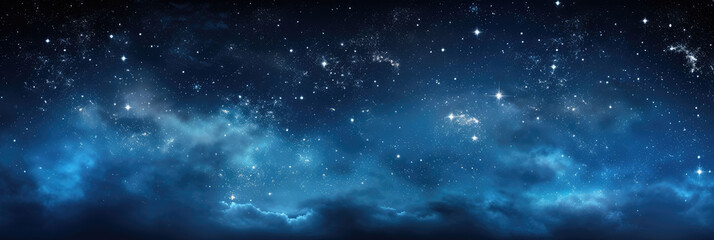 Wide blue nebula starry sky technology sci-fi background material - obrazy, fototapety, plakaty
