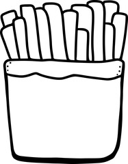 hand drawn vector illustration of French fries 
