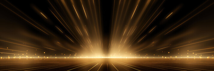 Wide golden festive ray glowing background material