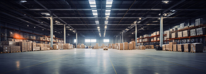 A super-large steel structure enterprise warehouse