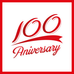 100 points, 100th anniversary vector work
