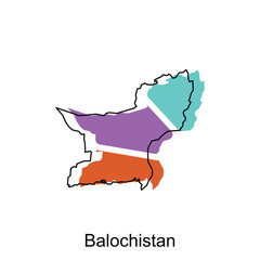 Map of Balochistan modern with outline style vector design, World Map International vector template