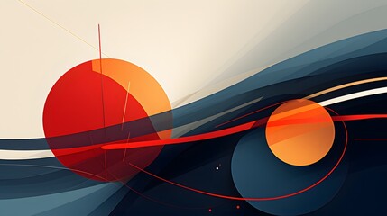 Abstract flat illustration waves background