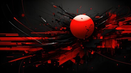 Naklejka premium Abstract luminous red and black background