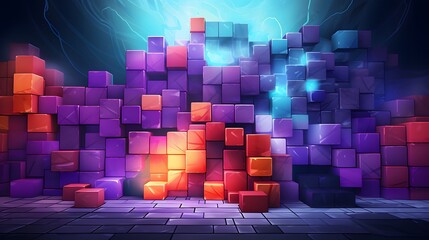 abstract background with colorful cubes.