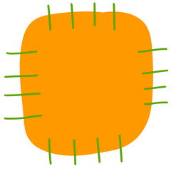 Fototapeta premium green apple on a yellow background