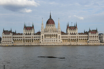 Fototapeta na wymiar View of the Parliament at Budapest in Hungary