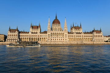 Naklejka premium View of the Parliament at Budapest in Hungary