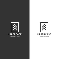 Modern abstract business logo upper squares for company brand. Business brand identity design.