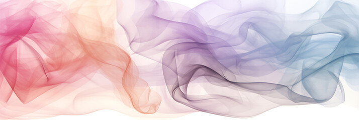 Abstract transparent background, colored smoke. Ethereal graphic design. AI generation