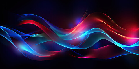 Abstract futuristic colorful glowing neon moving high-speed wave lines and bokeh lights