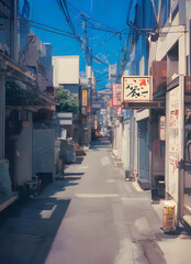 Daytime Alley in Japan Generative AI