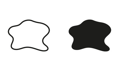 Irregular Liquid Design Form. Organic Blob, Random Shape Line and Silhouette Black Set. Abstract Amorphous Splodge. Simple Stone, Asymmetric Pebble Collection. Isolated Vector Illustration