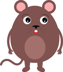 Illustration of a cute cartoon mouse