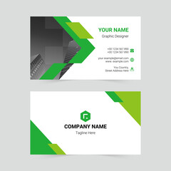 Green gradient business card template