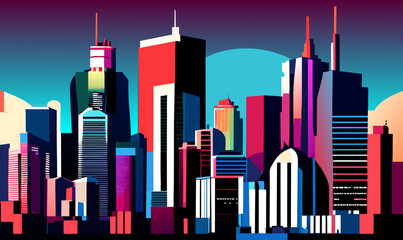 Obraz premium abstract city skyline illustration