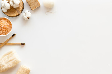 Bathing cosmetics products with bamboo toothbrushes and sponges