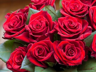 Obraz premium A bouquet of beautiful roses. Bouquet of red roses. Red roses