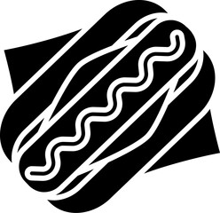 Hot dog icon, element for decoration.