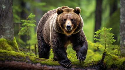 Grizzly bear, majestic animal, brown bear walking, wallpaper, hd