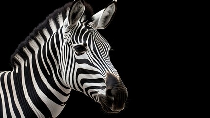 Fototapeta na wymiar zebra on a black background. Generative ai