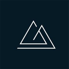 Triangle vector logo design with letter G concept.