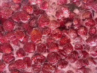 Fresh and healthy homemade strawberry frothy jam