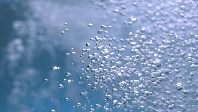 High speed shooting, natural gushing, clear, mineral water, bubbles
