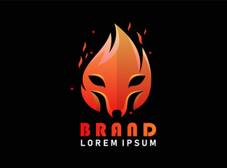 Fire Fox Head Logo design concept