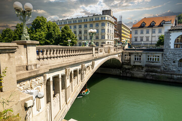 Ljubljana is the capital of Slovenia and a famous tourist destination in Europe. Famous Dragon's bridge