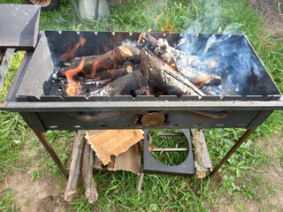 Burning bonfire in the cooking mahal