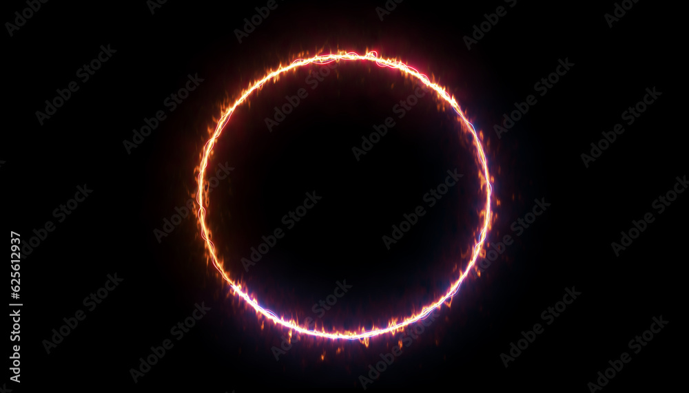 Poster sparkly, abstract circular light motion effect over a dark background. black background with abstrac