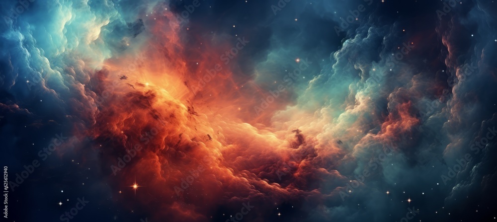 Wall mural universe nebula gas clouds space background. generative ai technology.
