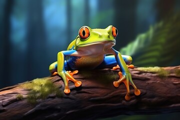 Fototapeta premium Tree Frog Close-up - Generative ai