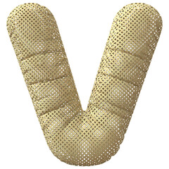 Letter V Texture Wood